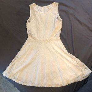 Soprano size medium white lace dress with “cutout”